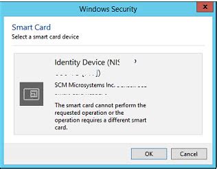 this smart card cannot be used|smart card authentication error.